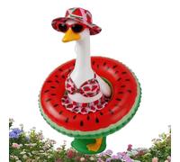 Porch Goose Summer Outfit - Conjunto de ropa de bikini de sandía de 5 piezas, sombrero, gafas de sol, traje de de natación, ropa decorativa de ganso | Patio, jardín, puerta, césped, playa