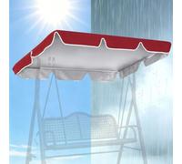 Porch Swing Canopy Replacement Cover, Outdoor Waterproof Patio Swing Top Cover, UV Sun Shade Roof Fabric For 3 Seater Garden Yard Backyard Swing Frame Accessories(Red,L249 x W185 x H18 cm)