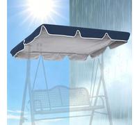 Porch Swing Canopy Replacement Cover, Outdoor Waterproof Patio Swing Top Cover, UV Sun Shade Roof Fabric For 3 Seater Garden Yard Backyard Swing Frame Accessories(Dark blue,L190 x W132 x H15 cm)