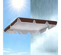 Porch Swing Canopy Replacement Cover, Outdoor Waterproof Patio Swing Top Cover, UV Sun Shade Roof Fabric For 3 Seater Garden Yard Backyard Swing Frame Accessories(Brown,L164 x W114 x H15 cm)