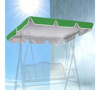 Porch Swing Canopy Replacement Cover, Outdoor Waterproof Patio Swing Top Cover, UV Sun Shade Roof Fabric For 3 Seater Garden Yard Backyard Swing Frame Accessories(Green,L249 x W185 x H18 cm)