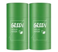 Poreless Deep Cleanse Mask Stick Green Tea, GreenTea Purifying Clay Stick Mask, GreenTea Mask Stick for Face, Deep Clean Pore for All Skin Types (1, 2pcs)