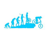 Porfeet Etiqueta Engomada del Coche, Decoración Humana Divertida De La Etiqueta Engomada De Las Etiquetas Reflectantes del Vehículo De La Bicicleta De MTB De La Evolución Humana Azul