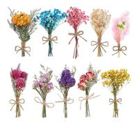 PORFOYO 10 Paquetes de Mini Ramo de Flores Secas Naturales, Flores Secas Pequeñas, Ramo Flore Seca para Manualidades y Decoración del Hogar