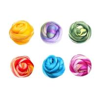 PORFOYO 100 colores de lana de fieltro para fieltro seco, juego de iniciación, lana de cuento de hadas, lana de fieltro húmedo, 10 gramos cada uno, lana de oveja natural para fieltro, manualidades