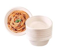 PORFOYO 100 cuencos desechables de cartón, 500 ml, resistentes al calor, desechables, platos desechables para barbacoa, picnic y fiesta