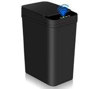 PORFOYO 12 L Cubo de Basura Automático, Cubo de Basura con Sensor con Tapa, 15.8 * 23.5 * 32cm, para Dormitorio, Baño, Oficina, Negro