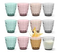 PORFOYO 12 Vasos De Agua De Plástico: Vasos De Plástico Acrílico, Ligeros Y Resistentes, Aptos Para Lavavajillas, Vasos Irrompibles, Bicchieri Da Bere Colorati Para Hogar, Cena,Fiesta De Cumpleaños