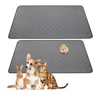 PORFOYO 2 Piezas Empapadores Perros Lavables, Empapadores para Perros (120 * 60cm) -Gris, Lavable Impermeable Manta Absorbente para Gatos, Perros, Conejos Y Cobayas