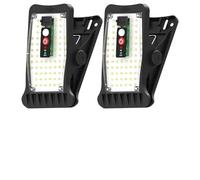 PORFOYO 2 Piezas Luces Solares Con Clip Para Exteriores: Lámpara Solar Con Detector De Movimiento, 70 LED, 3 Temperaturas De Color, Luz Solar Impermeable Para Vallas De Jardín, Camping