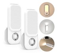 PORFOYO 2 unidades de luz nocturna linterna, luz nocturna, enchufe 4 en 1, lámpara LED de inducción, luces nocturnas con detector de movimiento, luces LED para enchufe de emergencia, para interior y