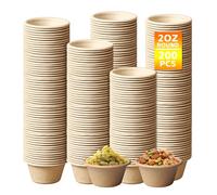 PORFOYO 200 vasos compostables, vasos de souffle, pequeños cuencos de papel, cuencos pequeños, cuencos para salsas, cuencos para porciones, cuencos de papel, cuencos para salsas, mermeladas, 2 oz