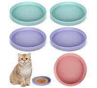 PORFOYO 5 cuencos de comida para gatos, cuencos de silicona para gatos, cuencos para gatos, cuencos anchos antideslizantes para alimentos secos y húmedos