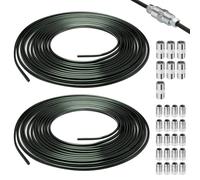 PORFOYO 5m Tubo de Freno de Diámetro de 4,75 mm, 2 Cables de Freno, Cable de Freno con 20 Conexiones Roscadas y 10 Conectores, Tubos de Frenos de Acero Revestido de Cobre