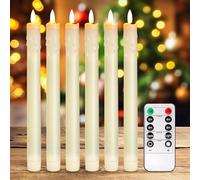 PORFOYO 6 Piezas Velas LED, Velas Sin Llama, Velas Sin Llama, Vela LED Efecto Llama, Velas Parpadeantes Sin Llama Con Mando A Distancia Y Temporizador, Para Navidad, Pascua, Fiestas, Bodas