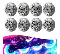 Porfoyo 8pcs Ruedas Roller 72mm Ruedas De Rodillo, Ruedas De Patines De Ruedas De Repuesto Rou De Skate En Línea Para Patinaje, Monopatín Plata Transparente