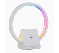 PORFOYO Altavoz Bluetooth con luz, luz nocturna Bluetooth, lámpara de noche regulable táctil con 5 modos de luz RGB, caja de música, cargador inalámbrico de 15 W, para regalo de cumpleaños para