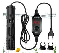PORFOYO - Barra calefactora para acuario (25 W, con pantalla digital, temperatura ajustable de 18 a 34 °C, protección contra el sobrecalentamiento y función de apagado automático, para acuario de 20 a