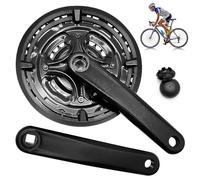 PORFOYO Bielas Cuadradas, 24/34/42T Dientes Bielas MTB, Juego de Bielas para Bicicleta, Bielas para Bicicleta de Montaña 6/7/8 Velocidad