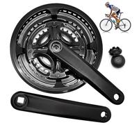 PORFOYO Bielas Cuadradas, 28/38/48T Dientes Bielas MTB, Juego de Bielas para Bicicleta, Bielas para Bicicleta de Montaña 6/7/8 Velocidad