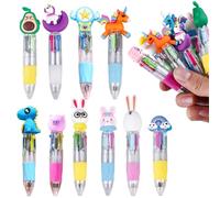 PORFOYO Bolígrafo Multicolor, 40 Piezas 4 en 1 Bolígrafo Animales, Bolígrafos Multicolor, Kawaii Boligrafos Bonitos, Regalos Cumpleaños Niños Colegio, Detalles Cumpleaños Niños