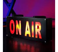 PORFOYO Caja de Luz de Aire con Señal de Neón Live On Air, Negro, LED, Plástico, Alimentado por red