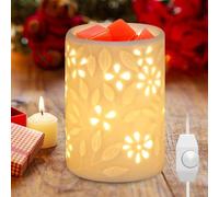 PORFOYO Calentador de cera - Lámpara de fragancia eléctrica de cerámica - Lámpara aromática para cera perfumada - Hornillo para aceites esenciales - Para oficina, yoga, dormitorio