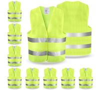 PORFOYO Chaleco Reflectante Homologado: 10 Piezas Chalecos Reflectantes, Chaleco Reflectante Verde, Chaleco Reflectante Mujer Moto, Chalecos de Seguridad, Chaleco Alta Visibilidad Hombre