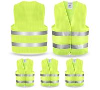 PORFOYO Chaleco Reflectante Homologado: 5 Piezas Chalecos Reflectantes, Chaleco Reflectante Verde, Chaleco Reflectante Mujer Moto, Chalecos de Seguridad, Chaleco Alta Visibilidad Hombre