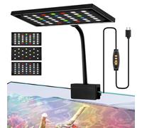 PORFOYO Clip On Iluminación LED para acuario, 14 W, luz LED para acuario, espectro completo, temporizador ajustable, para piscinas de peces