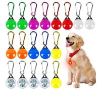 PORFOYO Colgante de luz LED para perros, 18 unidades de colgantes luminosos para perros, luz intermitente para perros, collar luminoso para mascotas, con 3 modos de parpadeo, luz intermitente para