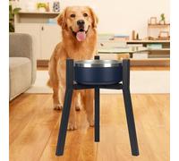 PORFOYO Comedero para perros elevado, soporte elevado, comedero para perros con altura y ancho ajustables, comederos elevados para perros, comedero de metal elevado para perros grandes, medianos y