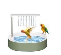 PORFOYO Ducha para Loros: Ducha De Baño De Pajaros, Bañera Automática para Pájaros con Grifo De Flujo Continuo para Jaula De Interior, Pájaro Apornis, Cacatúa, Pinza, Conure (Verde)