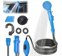 PORFOYO Ducha portátil de camping, ducha de camping al aire libre, con cabezal de ducha y manguera, para camping, limpieza de mascotas, lavado de playa, senderismo y viajes