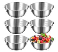 PORFOYO Enaladera De Aro Inoible,6 Piezas Bol De Aero Inoile,Bol Acro Inoxdable,Cuencos De Acero Inoxidable,Cuencos De Mezcla De Acero Inoxidable Para Aperitivos,Sopas,Ensaladera,Frutero