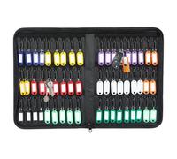 PORFOYO Estuche portátil para llaves con cremallera, organizador de llaves portátil con 54 ganchos para llaves y etiquetas, llavero impermeable e ignífugo, llavero impermeable