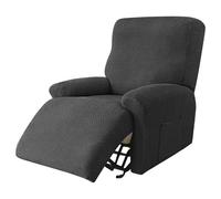 PORFOYO Funda elástica para sillón de relax, 4 piezas, todo incluido, funda para sillón de televisión, protector para sillón de relax, funda elástica con bolsillos