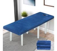 PORFOYO Funda para camilla de masaje con agujero, camilla de masaje, sábana bajera de rizo de 80 x 190 cm, terciopelo de cristal, grueso, lavable, funda de edredón elástica, funda para cama de belleza