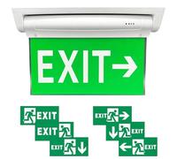 PORFOYO Iluminación de emergencia LED, lámpara de emergencia LED, con 6 pictogramas, luz de emergencia con batería 3h, montaje en pared luz de salida de emergencia