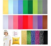 PORFOYO Infusible Transfer Ink Sheets, 24 unidades Infusible Ink Folie, Fusible Transfer Ink Sheets, Hojas de tinta de transferencia indefusibles, papel de sublimación preteñido para camisetas, tazas