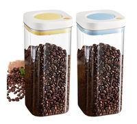 PORFOYO Juego de 2 latas de café herméticas, 1800 ml, juego de 2 latas de café al vacío, recipientes para granos de café, recipientes herméticos, latas de café para café, té, nueces, almacenamiento de