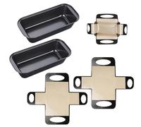 PORFOYO Juego de 2 moldes para pan, 25,7 x 13 x 5,8 cm, acero inoxidable, forma rectangular con 2 esteras de hornear, antiadherente, molde para pan tostado, hornear para horno