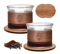 PORFOYO Juego de 2 tazas de espresso, 170 ml, vasos de capuchino, tazas de espresso, vasos de espresso, tazas de café moka, juego de tazas de espresso, tazas de té para té, taza de café expreso para