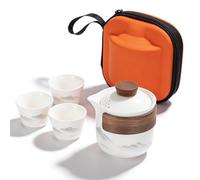 PORFOYO Juego de té de gongfu chino, juego de tetera de cerámica portátil de 200 ml, juego de té de porcelana de alta calidad, juego de tetera de cerámica, juego de una pieza para viajes, hogar y