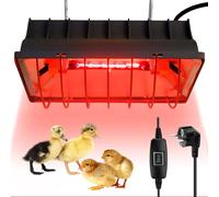 PORFOYO Lámpara de calor para animales con pantalla, lámpara de luz roja, lámpara de calor de 175 W para pollos, lámpara infrarroja calentador con interruptor de ahorro, lámpara para pollitos para