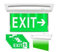 PORFOYO Lámpara de Emergencia LED, Señal de Salida de Emergencia LED con Batería, Señal de Salida, Luz de Evacuación, Lámpara a Prueba de Agua