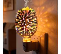 PORFOYO Lámpara de fragancia eléctrica, lámpara de aroma para cera aromática, lámpara de fusión de cera, lámpara de fragancia de vidrio eléctrico 3D para el hogar, dormitorio, oficina, yoga