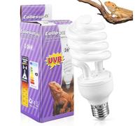 PORFOYO Lámpara UVB para reptiles, 26 W 10.0 UVB lámpara terrario, reptiles UVB lámpara, lámpara de calor para reptiles, lámparas UVB para reptiles, tortugas, loro, lagarto, serpiente