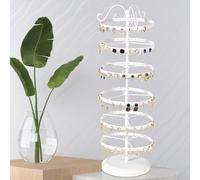 PORFOYO Organizador de pendientes con 6 niveles, soporte de metal para pendientes, distancia ajustable, organizador de joyas, soporte para pendientes, soporte para joyas, 264 agujeros, capacidad para