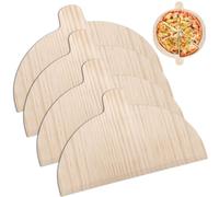 PORFOYO Pala Pizza de Madera: 4 Piezas Pala para Pizza, Tabla para Pizza, Pizza Peel, Pala para Pan Madera para Pizza y Pan Casero, 28 x 17 cm